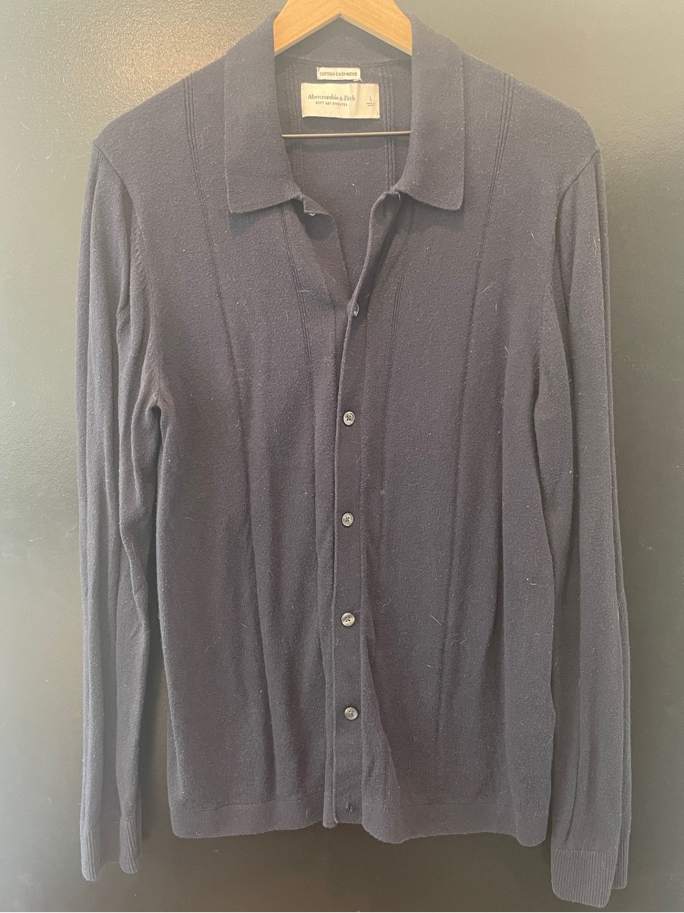 Abercrombie & Fitch Navy Blue Button-Up Men's Sweater